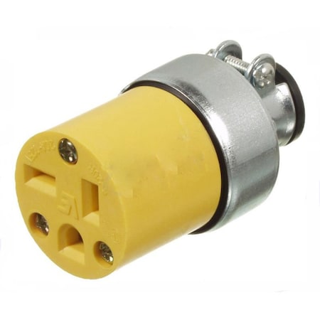 American Imaginations Straight Blade Connector, 20 A, 250V AC, 3 Wire, Spring Clamp Terminals, Yellow AI-36873
